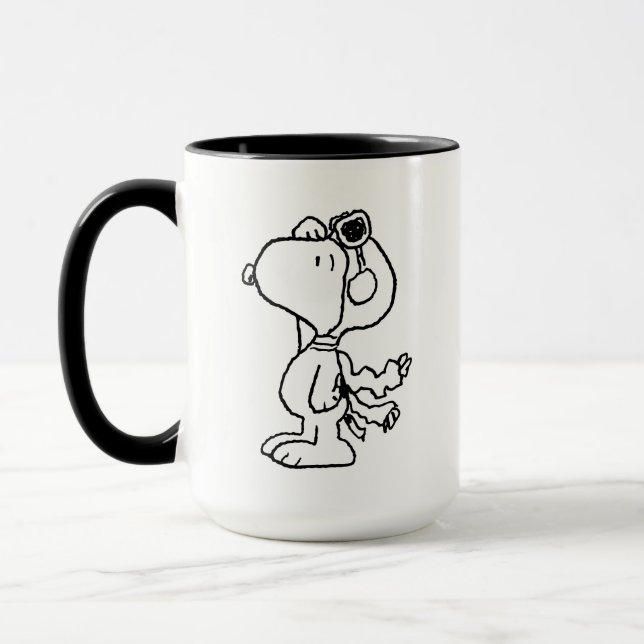 Erdnüsse | Snoopy the Flying Ace BW Tasse (Links)