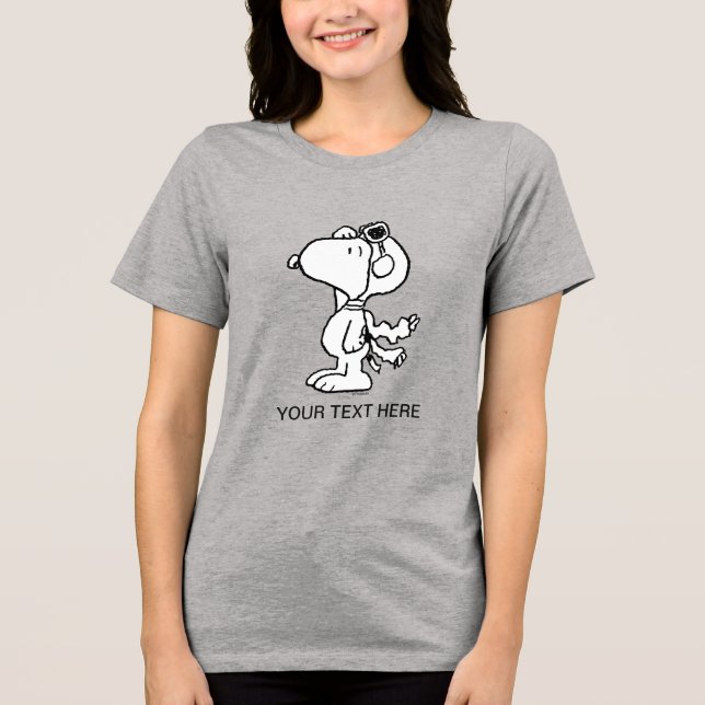 Erdnüsse | Snoopy the Flying Ace BW Tri-Blend Shirt (Vorderseite)