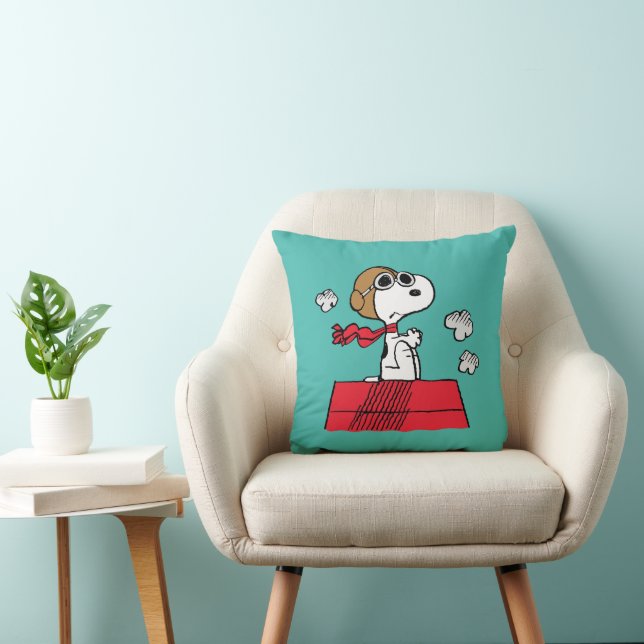 Erdnüsse | Snoopy the Flying Ace Kissen (Stuhl )