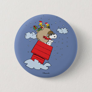 Erdnüsse   Snoopy the Flying Ace zu Weihnachten Button