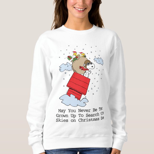 Erdnüsse | Snoopy the Flying Ace zu Weihnachten Sweatshirt (Vorderseite)