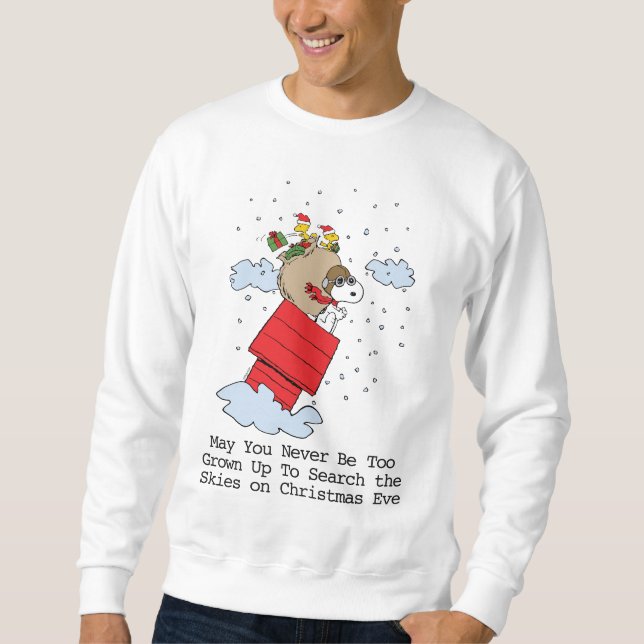 Erdnüsse | Snoopy the Flying Ace zu Weihnachten Sweatshirt (Vorderseite)