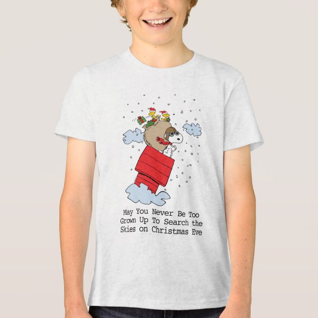 Erdnüsse | Snoopy the Red Baron at Christmas Tri-Blend Shirt (Vorderseite)