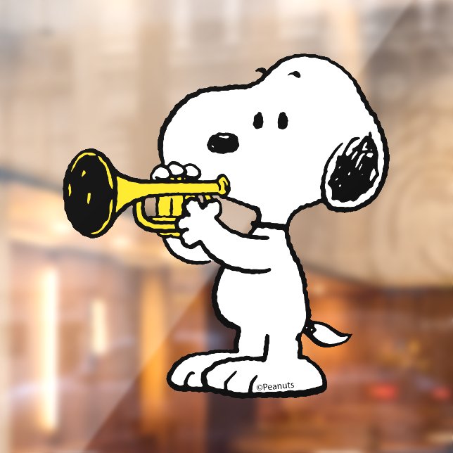 Erdnüsse | Snoopy Trumpet Player Fensteraufkleber (Blatt 2)
