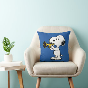 Erdnüsse   Snoopy Trumpet Player Kissen