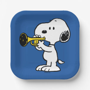 Erdnüsse Snoopy Trumpet Player Pappteller