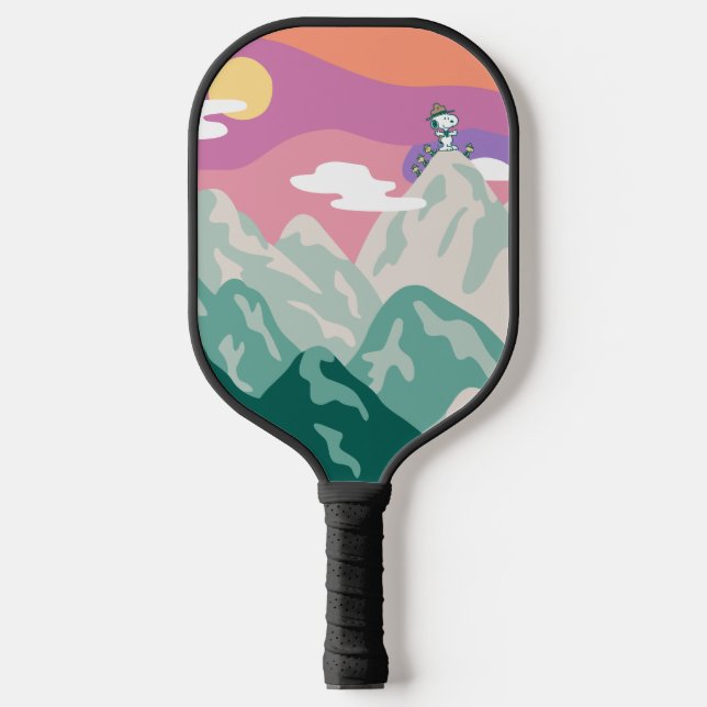 Erdnüsse | Snoopy & Truppe Wandern im Berg Pickleball Schläger (Vorderseite)