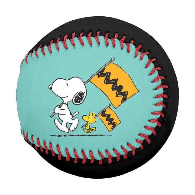 Erdnüsse | Snoopy- und Holzflaggen Baseball (Vorne Rechts)