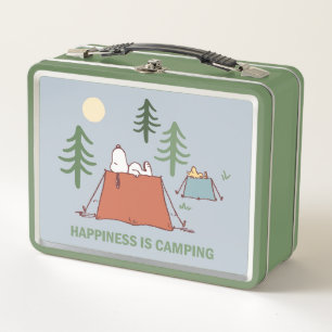 Erdnüsse Snoopy und Holzpitching-Zelte Metall Brotdose