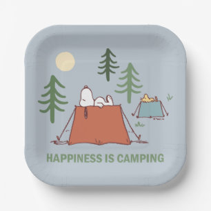 Erdnüsse   Snoopy und Holzpitching-Zelte Pappteller