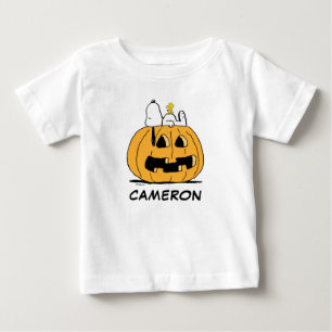 Erdnüsse Snoopy und Jack-O-Lantern aus Holz Baby T-shirt