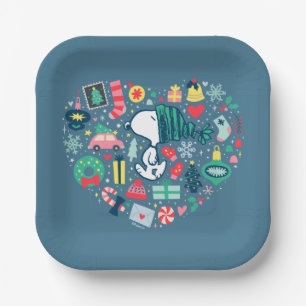 Erdnüsse Snoopy Urlaub Glück Herz Pappteller