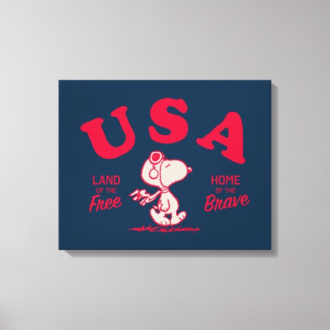 Erdnüsse | Snoopy USA Land of the Free Leinwanddruck (Vorderseite)