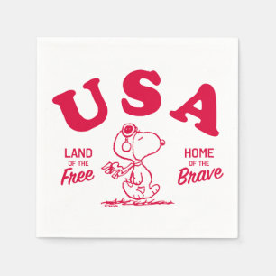 Erdnüsse Snoopy USA Land of the Free Serviette