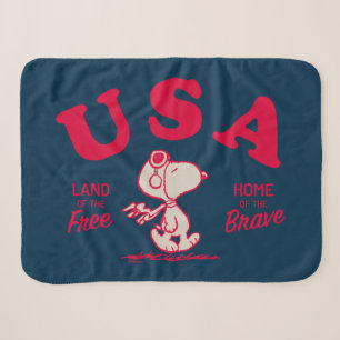 Erdnüsse   Snoopy USA Land of the Free Sherpadecke