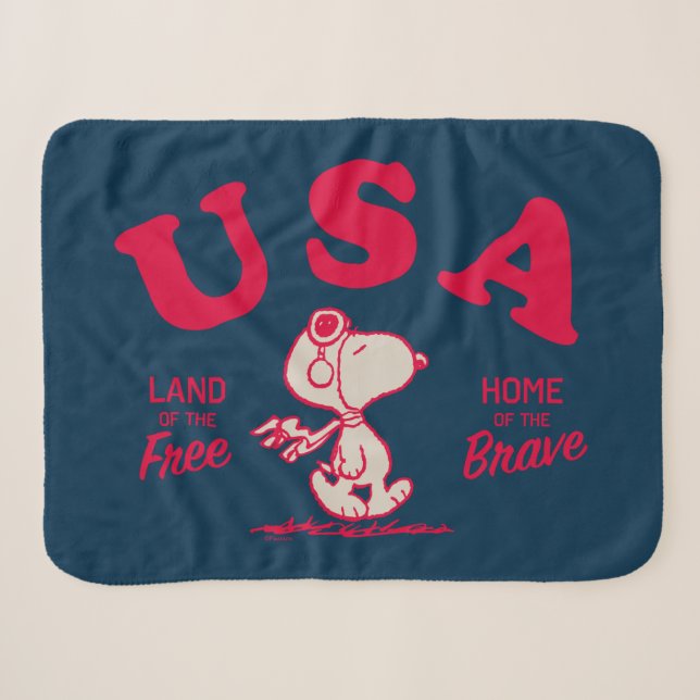 Erdnüsse | Snoopy USA Land of the Free Sherpadecke (Vorderseite (Horizontal))