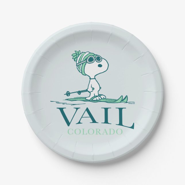 Erdnüsse | Snoopy Vail Colorado Pappteller (Vorderseite)