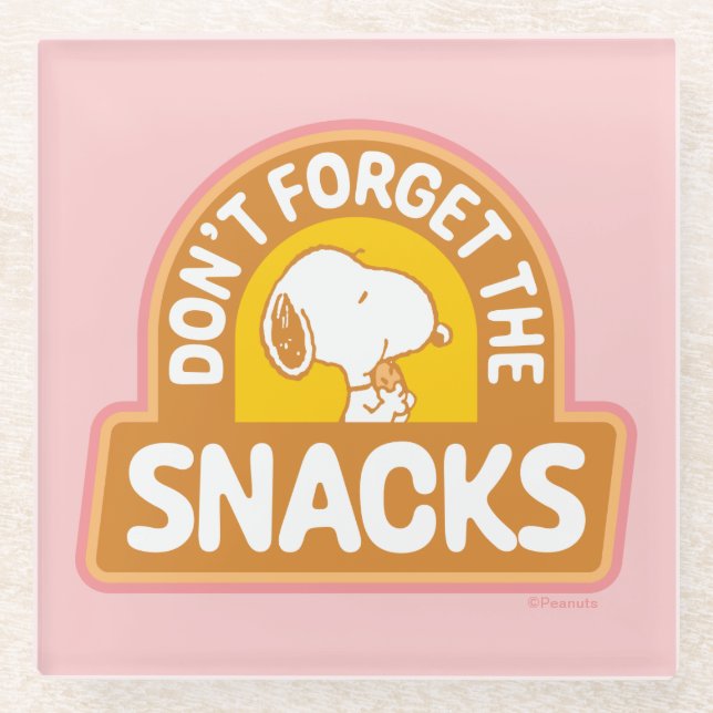 Erdnüsse | Snoopy Vergessen Sie nicht die Snacks Glasuntersetzer (Vorderseite)
