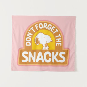 Erdnüsse   Snoopy Vergessen Sie nicht die Snacks Wandteppich
