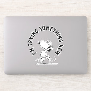 Erdnüsse Snoopy versucht etwas Neues Aufkleber