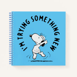 Erdnüsse Snoopy versucht etwas Neues Notizbuch