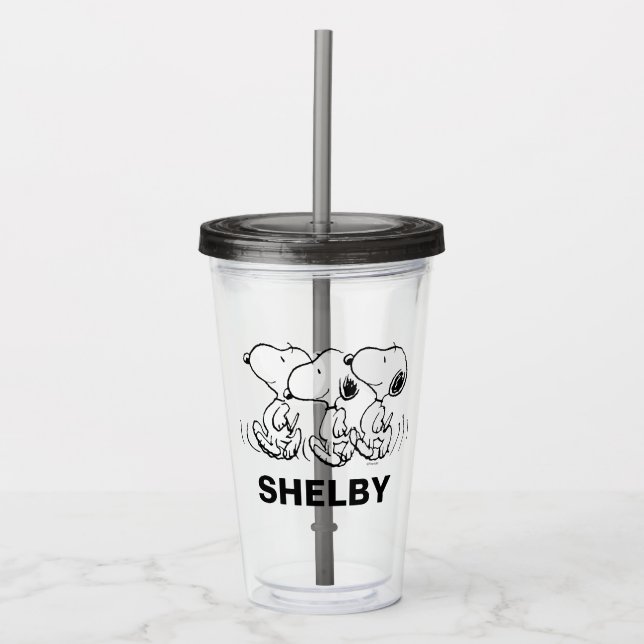 Erdnüsse | Snoopy Walking Tall Acryltrinkbecher (Vorderseite)