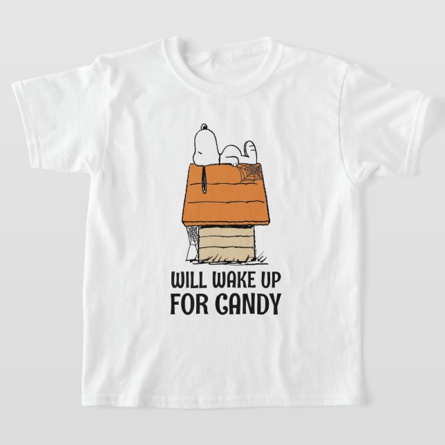 Erdnüsse | Snoopy Wecke auf Süßigkeiten T-Shirt (Ablage )