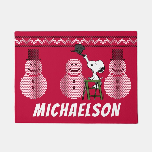 Erdnüsse | Snoopy Weihnachten Pullover Snowman Fußmatte (Vorderseite)