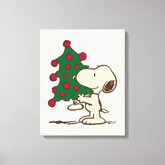 Erdnüsse | Snoopy Weihnachtsbaum Leinwanddruck (Vorderseite)