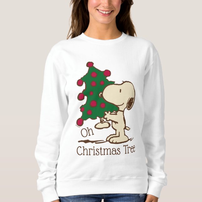Erdnüsse | Snoopy Weihnachtsbaum Sweatshirt (Vorderseite)