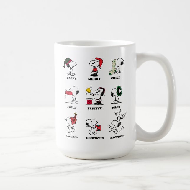 Erdnüsse | Snoopy Weihnachtsfeiertage Moods Kaffeetasse (Rechts)
