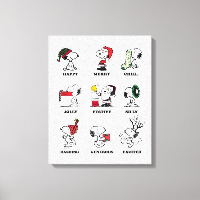 Erdnüsse | Snoopy Weihnachtsfeiertage Moods Leinwanddruck (Vorderseite)