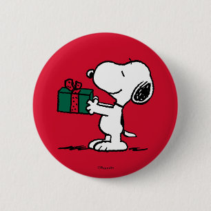 Erdnüsse   Snoopy Weihnachtsgeschenk Button