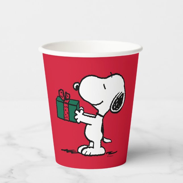 Erdnüsse | Snoopy Weihnachtsgeschenk Pappbecher (Vorderseite)