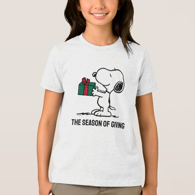 Erdnüsse | Snoopy Weihnachtsgeschenk Tri-Blend Shirt (Vorderseite)