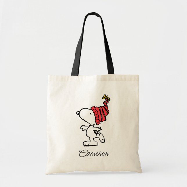Erdnüsse | Snoopy Winter Beanie Cap | Name hinzufü Tragetasche (Vorne)