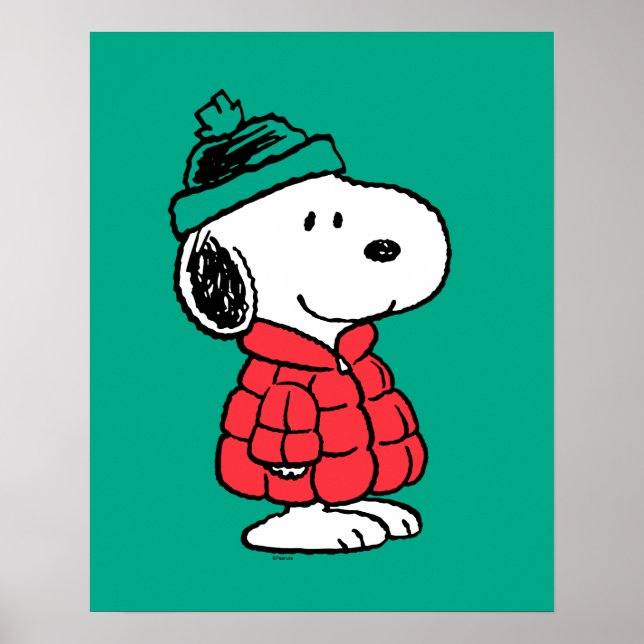 Erdnüsse | Snoopy Winter Coat & Hat Poster (Vorne)