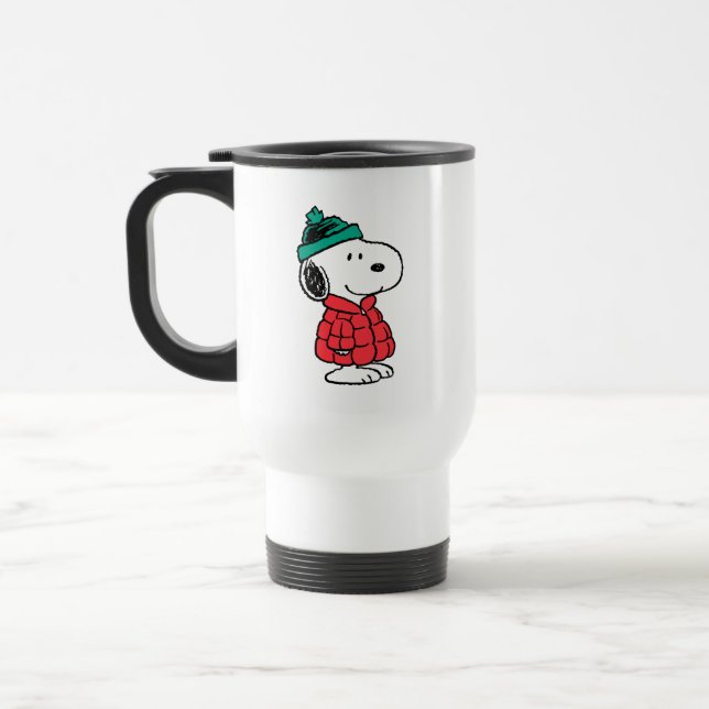 Erdnüsse | Snoopy Winter Coat & Hat Reisebecher (Links)