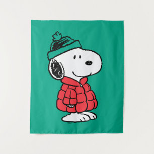 Erdnüsse Snoopy Winter Coat & Hat Wandteppich