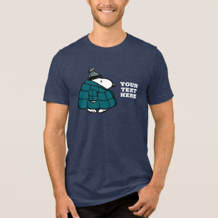 Erdnüsse Snoopy Winter Puffer Jacket Tri-Blend Shirt