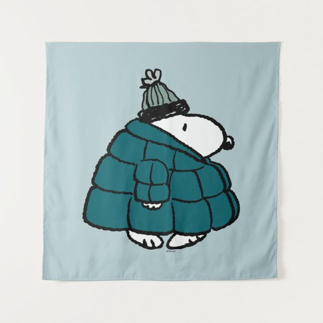 Erdnüsse | Snoopy Winter Puffer Jacket Wandteppich (Vorderseite)