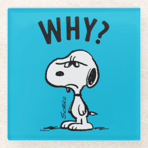 Erdnüsse Snoopy Wonders Warum? Glasuntersetzer