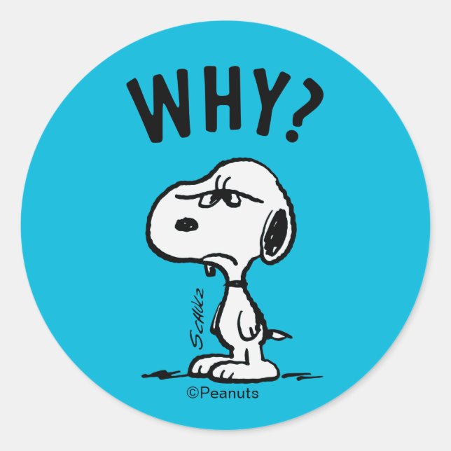 Erdnüsse | Snoopy Wonders Warum? Runder Aufkleber (Vorderseite)