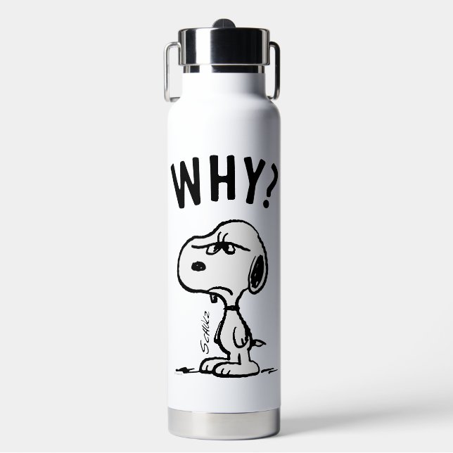 Erdnüsse | Snoopy Wonders Warum? Trinkflasche (Vorderseite)