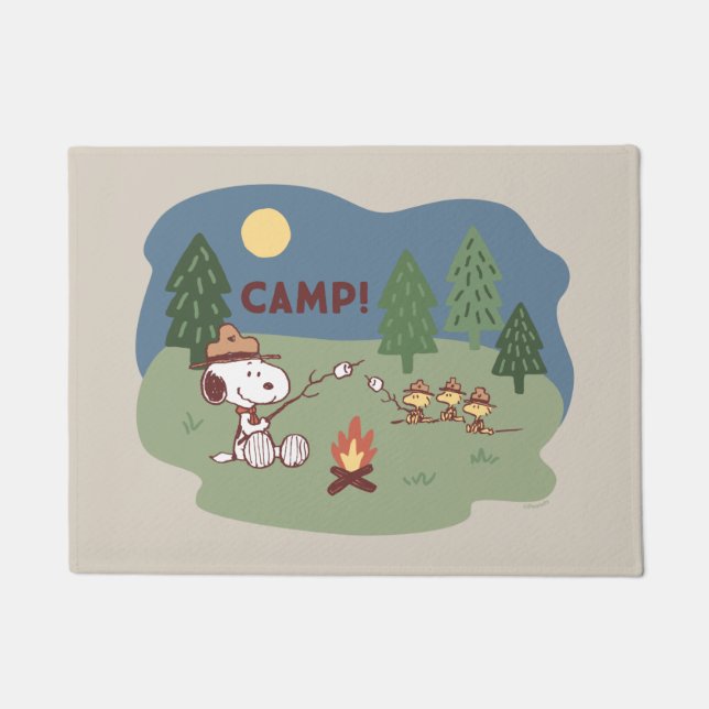 Erdnüsse | Snoopy & Woodstock am Campfire Fußmatte (Vorderseite)