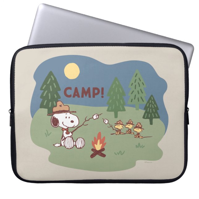 Erdnüsse | Snoopy & Woodstock am Campfire Laptopschutzhülle (Vorderseite)