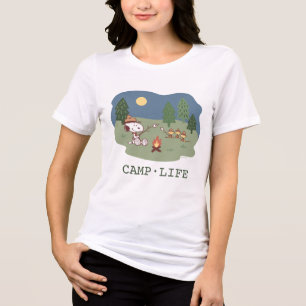 Erdnüsse   Snoopy & Woodstock am Campfire Tri-Blend Shirt