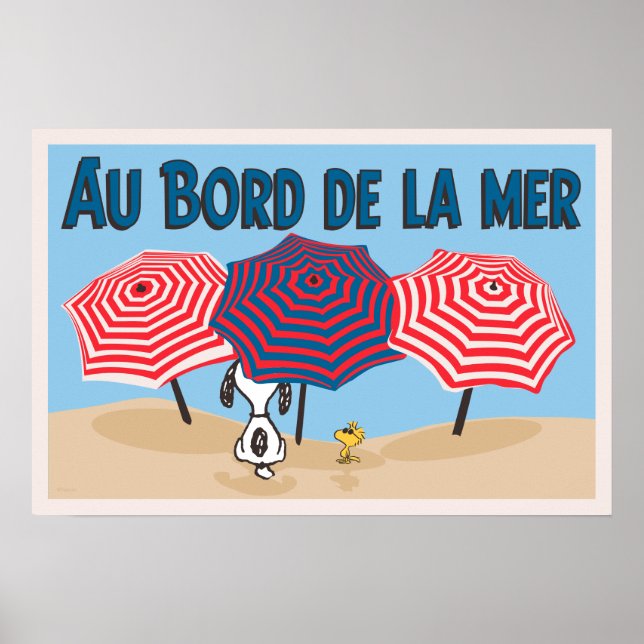 Erdnüsse | Snoopy & Woodstock Au Bord De La Mer Poster (Vorne)