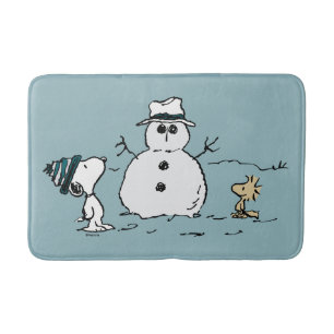 Erdnüsse   Snoopy & Woodstock Bau a Snowman Badematte