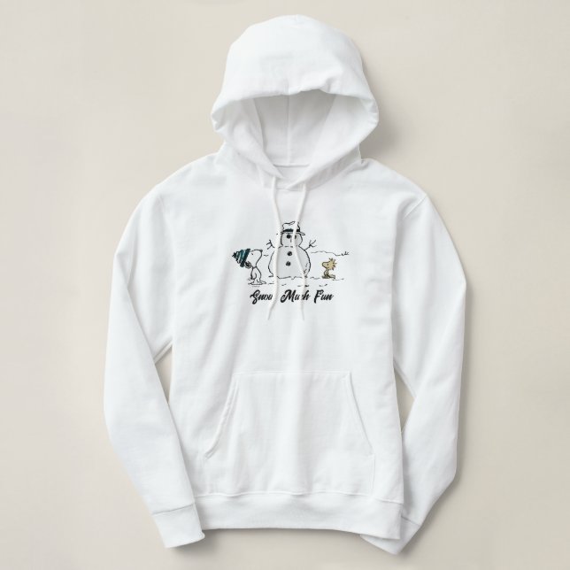 Erdnüsse | Snoopy & Woodstock Bau a Snowman Hoodie (Design vorne)